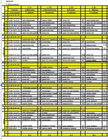 Сабақ кестесі. 2022-2023 оқу жылы. ІІ ауысым. ІІ ж/ж.