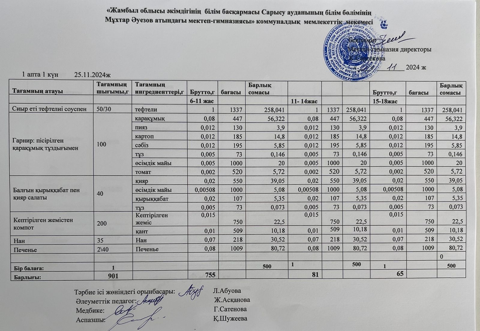Ас мәзірі