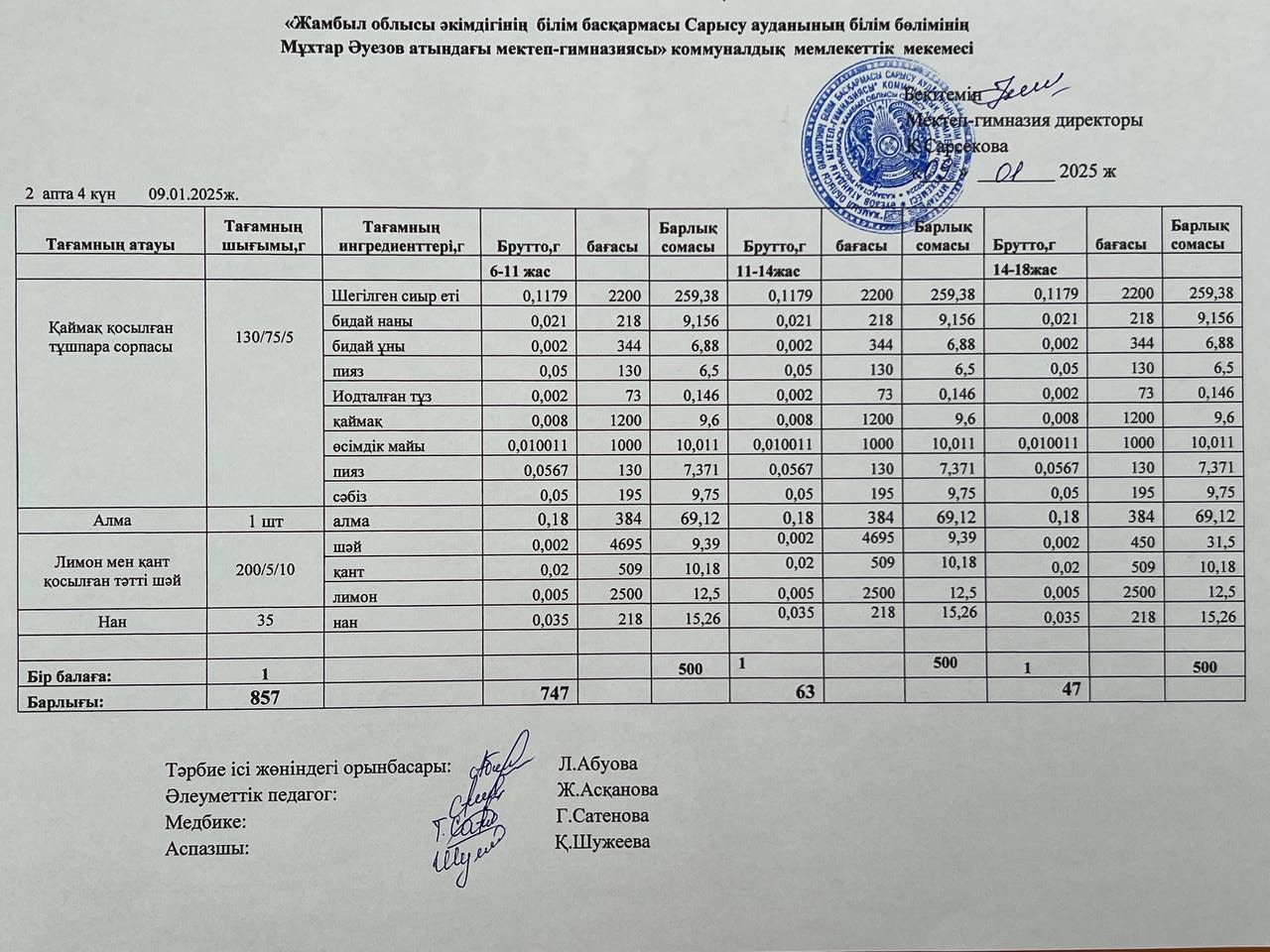 Ас мәзірі