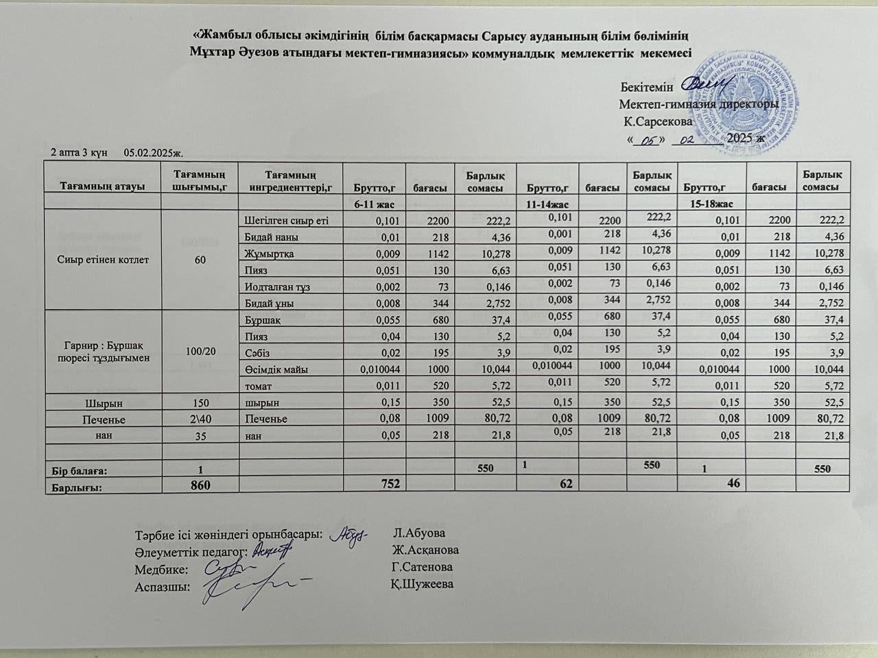Ас мәзірі