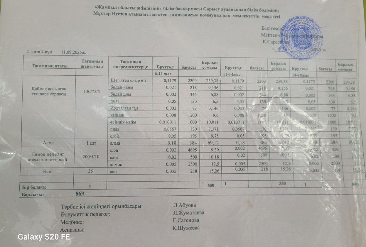 Ас мәзірі