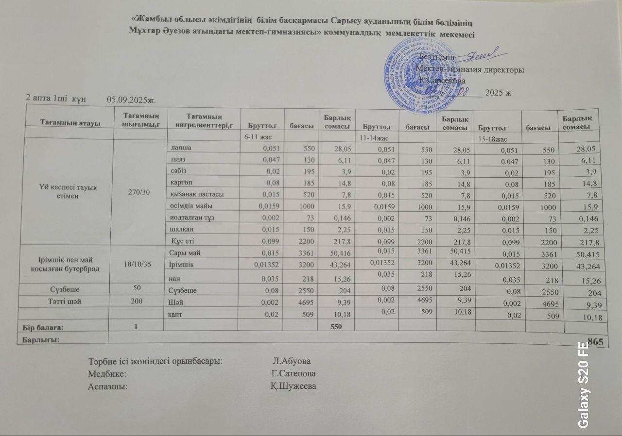 Ас мәзірі